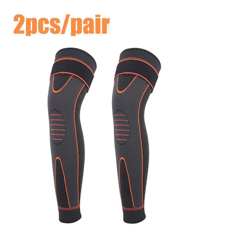 1PC Non-Slip Knee Pads Elastic Long Leg Sleeve Bandage Pressurized Knee Pads Running Sports Warm Leg Protection Accessories