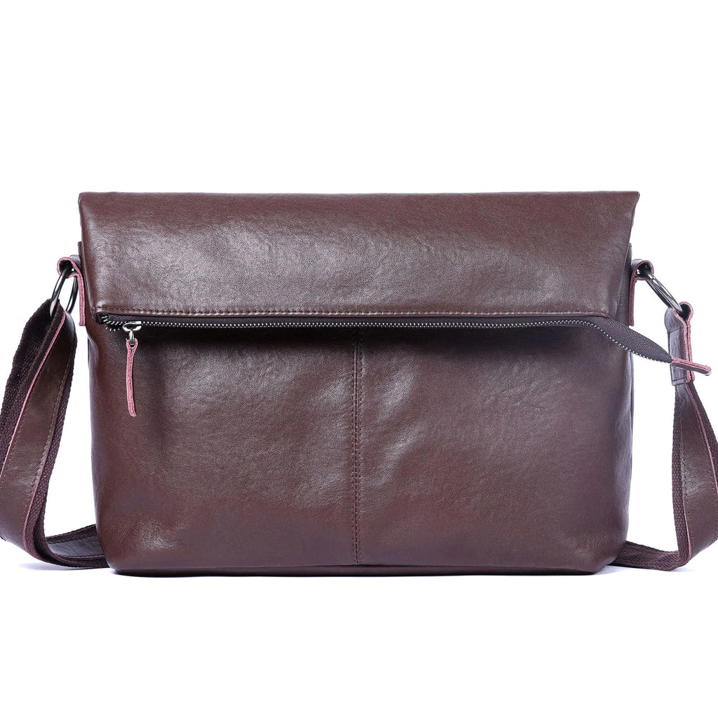 Genuine Leather Men'S Shoulder Bag Crossbody Laptop Bags Simple Cowhide Top Layer Vegetable-Tanned Leather Fashion Casual