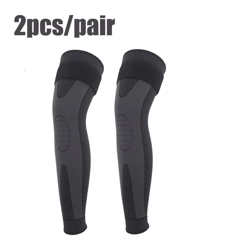 1PC Non-Slip Knee Pads Elastic Long Leg Sleeve Bandage Pressurized Knee Pads Running Sports Warm Leg Protection Accessories